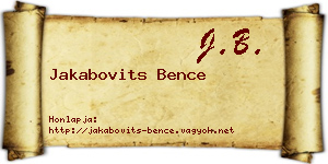 Jakabovits Bence névjegykártya