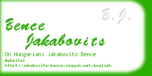 bence jakabovits business card